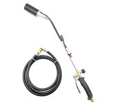 Antorcha de propano portátil, quemador, antorcha de malezas para jardín, techos de madera, nieve, carretera, carbón vegetal Negro