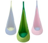 Succebuy Asiento de columpio de vaina para niños, silla hamaca colgante con cuerdas de luces LED, cojín inflable, silla columpio sensorial de vaina...