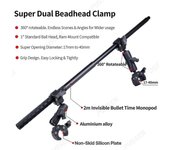 Motocicleta Bike Invisible Selfie Stick Monopod Soporte de montaje en el manillar para Gopro Max Hero 11 Insta36 1m Bullet Time Stick