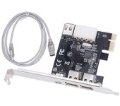 PCI-E 1X 1394 4 puertos DV HD Tarjeta de captura de video Firewire Card 800/400/200/100Mbps Soporta Hot-Swappi Negro