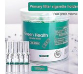 100pcs Filtro de cigarrillos de tabaco desechables Reducir la filtración de alquitrán Verde