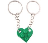 Beculerty Nuevo llavero/llavero de corazón de 2 piezas hecho de ladrillos LEGO - Regalo perfecto para el día de San Valentín Best Seller/YY rosa/ne...