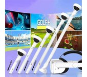 Adaptador de controlador VR para 2 extensiones de agarres de manija Brazos largos para Quest 2 VR Accesorios de golf blanco