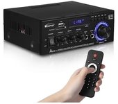 Amplificador de audio Ak45 Pro Bluetooth Bass Speaker Soporte 820W Salida máxima 90-240V Entrada 50W + 50W Actualización Enchufe remoto de EE. UU. ...