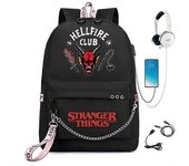 Stranger Things USB Mochila Mochila escolar Ventiladores Bolsas de viaje Portátil Cadena Auriculares style7
