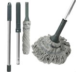 Qucyy Fregona Twist para la Limpieza de Pisos, Mopa Húmeda con Mango de 50 Pulgadas de Largo Altamente Absorbente