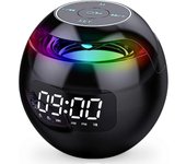 Reloj despertador para dormitorios, radios despertador digitales con altavoz Bluetooth, alarmas duales, luz LED, reloj de puerto de carga USB de 12...