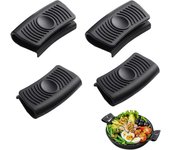 2 pares de asas de silicona para soporte térmico Agarraderas para ollas calientes Sartenes para ollas calientes aisladas Tapa Agarre de manga