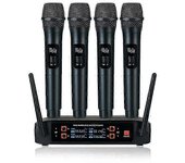 Micrófono dinámico UHF profesional inalámbrico de 4 canales Conector de la UE Micrófono inalámbrico
