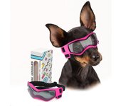 Gafas para perros de raza pequeña, gafas de sol para perros de protección UV gafas de perro de raza media a prueba de polvo de viento con correas a...
