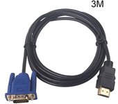 1.8 / 3 / 5 / 10m 1080P HDMI a VGA 15Pin cable macho adaptador de plomo para HDTV HD LCD 3m