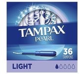 Tampax Pearl Light Absorbency Tampones de plástico, sin perfume, 36 Ct