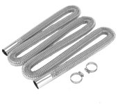 200cm Car Air Parking Heater Tubo de escape con 2 abrazaderas Tanque de combustible Tubo de escape Tubo de manguera Compatible Calentador diesel Plata