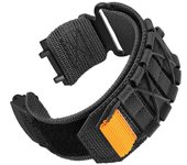 Para Huami Amazfit T-Rex 3 Nylon Watch Band Loop Sujetador Correa de Muñequera con Conector - Negro Multicolor Black