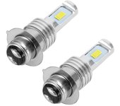 2 bombillas LED blancas para coche de 80W 6000K para lámpara de luz antiniebla H6 / P15D con decodificador