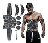 Ejercicio muscular estimulador de abdominales, máquina inteligente de fitness ems para hombres-shdsa Azul