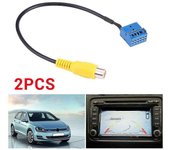 2pcs Cámara de visión trasera del coche Rca Cámara de video inversa Convertir cable para-mib Golf Rcd330 Rcd330g Color de la foto