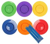 6 juegos de plástico Plato giratorio Malabarismo Accesorios Niños Practicando habilidades de equilibrio Juguete Casa Outdo como se muestra