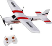 Augro Avión RC, 2.4Ghz 2 canales listo para volar, giroscopio de 6 ejes incorporado, fácil de volar para principiantes