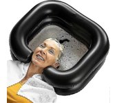 Lavabo de champú inflable, tazón de champú ligero y portátil para el hogar, tazón de champú móvil para postrado en cama, discapacitados, personas m...