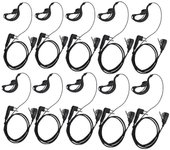 Auricular de auricular en forma de G de 10 piezas PTT con micrófono para radio de 2 vías CP040 CP200 Walkie Talkie Earphone Negro