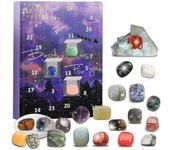 Calendario de Adviento 2022 Rocas, 24 Días Ágata de cristal natural Minerales y fósiles Calendario de Adviento Cristales Navidad