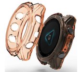 Para Garmin Fenix 8 51mm Caja de reloj Cubierta de TPU a prueba de golpes medio envuelta - Transparente Naranja Multicolor Transparent Orange