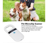 Lector de escáner de microchip para mascotas Pantalla LED 134.2KHZ 125KHZ 256 Almacenamiento de datos Escáner inalámbrico de identificación de anim...
