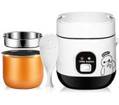 1.2l Mini olla arrocera 2 capas vaporizador multifunción olla de cocina aislamiento eléctrico calefacción cocina recipiente de alimentos caja de al...