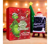 Calendario de Adviento de Navidad 2024,Lindo calendario de adviento de dibujos animados 2024,Juguete Grinch Monstruo Verde