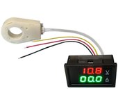 Amperímetro Hall Voltímetro DC 0-300V 100A Monitor de batería LED Medidor de voltaje de corriente digital 12V 24V 36V 48V 60V Coche Negro