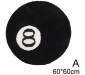 Billar 8 Bolas Alfombra Redondo Tufting Antideslizante Alfombra Alfombra No.8 Bedro 60*60cm