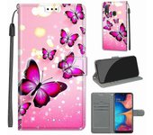 Funda para Samsung Galaxy A20e Pink Butterfly Magnetic Mobile Cover