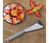 Cuchillo de acero inoxidable para tallar frutas,Cuchillas de grabado antideslizantes, Accesorios de cocina,Rebanadora de cuchillos de forma triangular