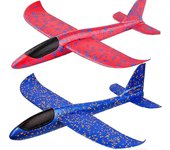 2 paquetes de juguetes de avión, 19 aviones de espuma de lanzamiento grandes, 2 planeadores de modo de vuelo, juguete volador para niños, regalos d...