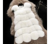 Mujer Faux Fur Chaleco Chaleco Chaleco Body Warmer Sleeveless Jacket Coat_y Blanco 4XL