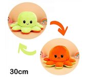 Muñeca de peluche pulpo reversible de 30/40 cm con patrón de doble cara de dibujos animados de peluche WDX Verde naranja 30cm