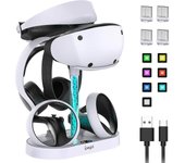 Soporte de carga para Playstation Vr2, auriculares multifunción Psvr2 y controladores de detección Estación de carga con luz RGB