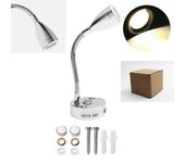 Luz de lectura de aluminio para automóvil de 12v Luz de pared de punto LED Luz de lectura LED para autocaravana, caravana, barco, RV, interruptor t...