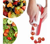 Cortador de uva Cortadora de tomate, cortadora de frutas pequeña multifunción, accesorios de cocina cortadora de frutas y verduras, cortadora de uv...