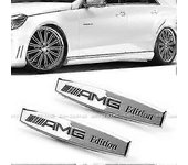 2 x Pegatinas de emblema de insignia de guardabarros de ala lateral de metal de edición AMG para todos los modelos SLR Todos los Amgs W176 W204 W20...