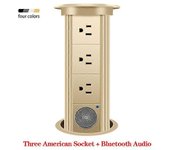 Zócalo emergente automático EU FR UK US Adaptador de enchufe estándar universal Ascensor Electrodoméstico inteligente USB tipo c Bluetooth Audio negro