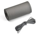 Universal de cuero del volante del coche puntada en la cubierta del abrigo DIY Costura transpirable y antideslizante vehículo volante cubre