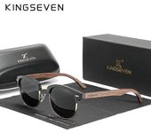 KINGSEVEN Gafas de sol de madera de nogal negro hechas a mano 2022 para hombre con protección UV400 polarizada gafas retro sin montura para mujer O...