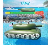 Tanque inflable piscina flotador rociar juguete anillo de natación con pistola de chorro para niños