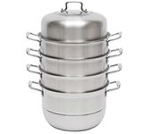 Olla humeante de vapor de acero inoxidable de acero inoxidable de 5 niveles de 32 cm