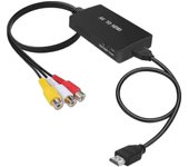 Convertidor de Rca a Hdmi, adaptador compuesto a Hdmi compatible con 1080p Pal / ntsc
