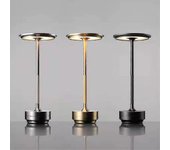 Lámpara de mesa inalámbrica regulable Metal impermeable USB recargable Lámparas de mesa recargables -1pcs plata