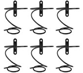 Pack de 6 estantes para vinos montados en la pared - Soporte de exhibición de botellas de vino tinto con tornillos, vino colgante de metal negro