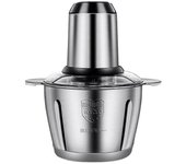 Meat Grinder 2l Máquina mezcladora de mezclador de licuadora eléctrica de acero inoxidable de procesador de alimentos para frutas de cocina Plata